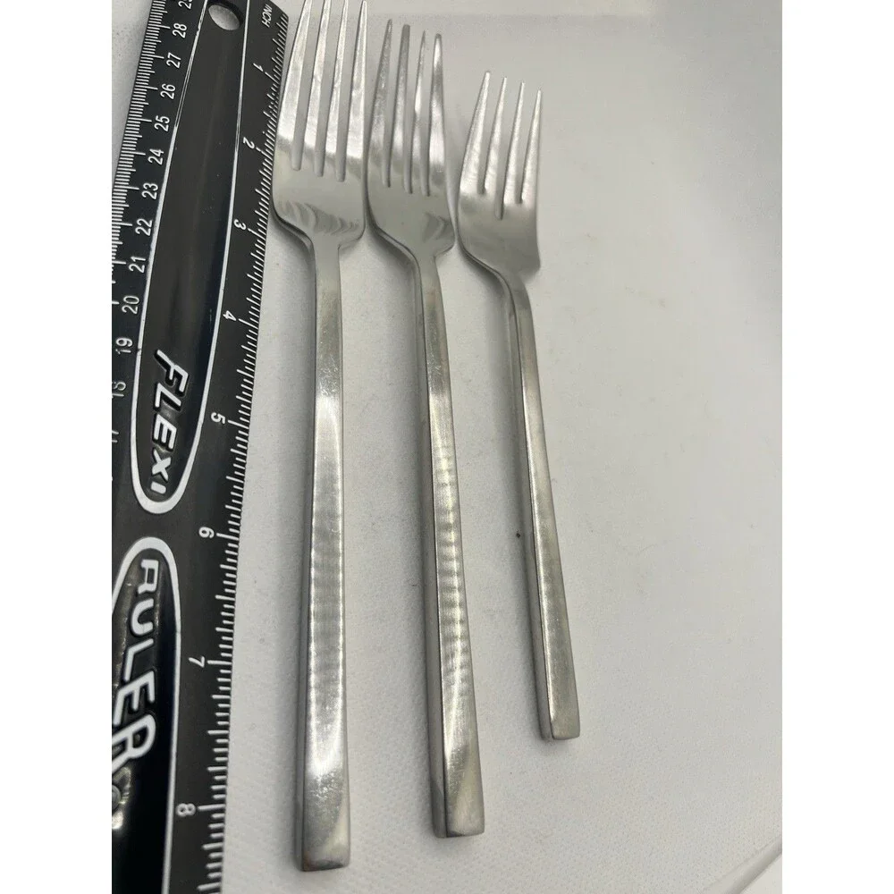 3 Forks Cambridge Stainless dinner & salad unsure of name rectangle heavy 18/8